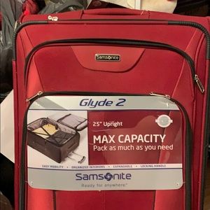 Samsonite luggage 25in dark red lined expandable